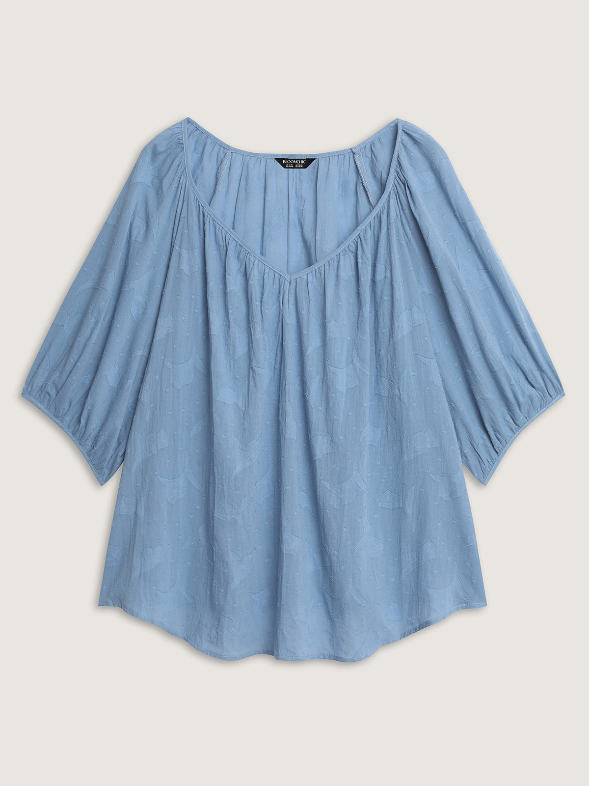 Pure Cotton Jacquard Pleated Blouse