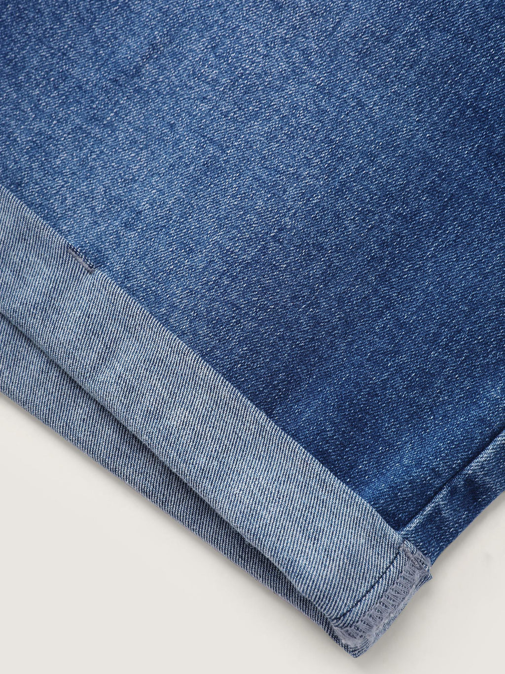 Curve-Friendly Stretchy Straight-Leg Denim Shorts