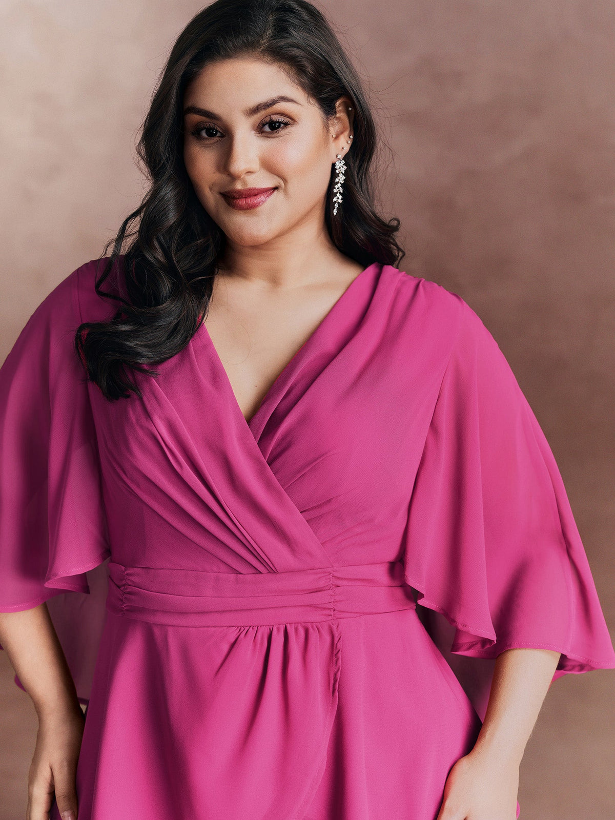 Chiffon Shawl Layered Sheer Blouse