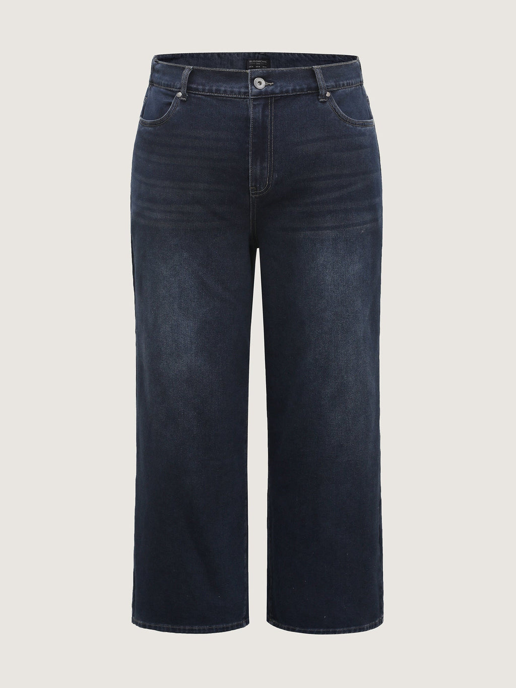 Pull-On Stretchy-Waist Wide-Leg Jeans