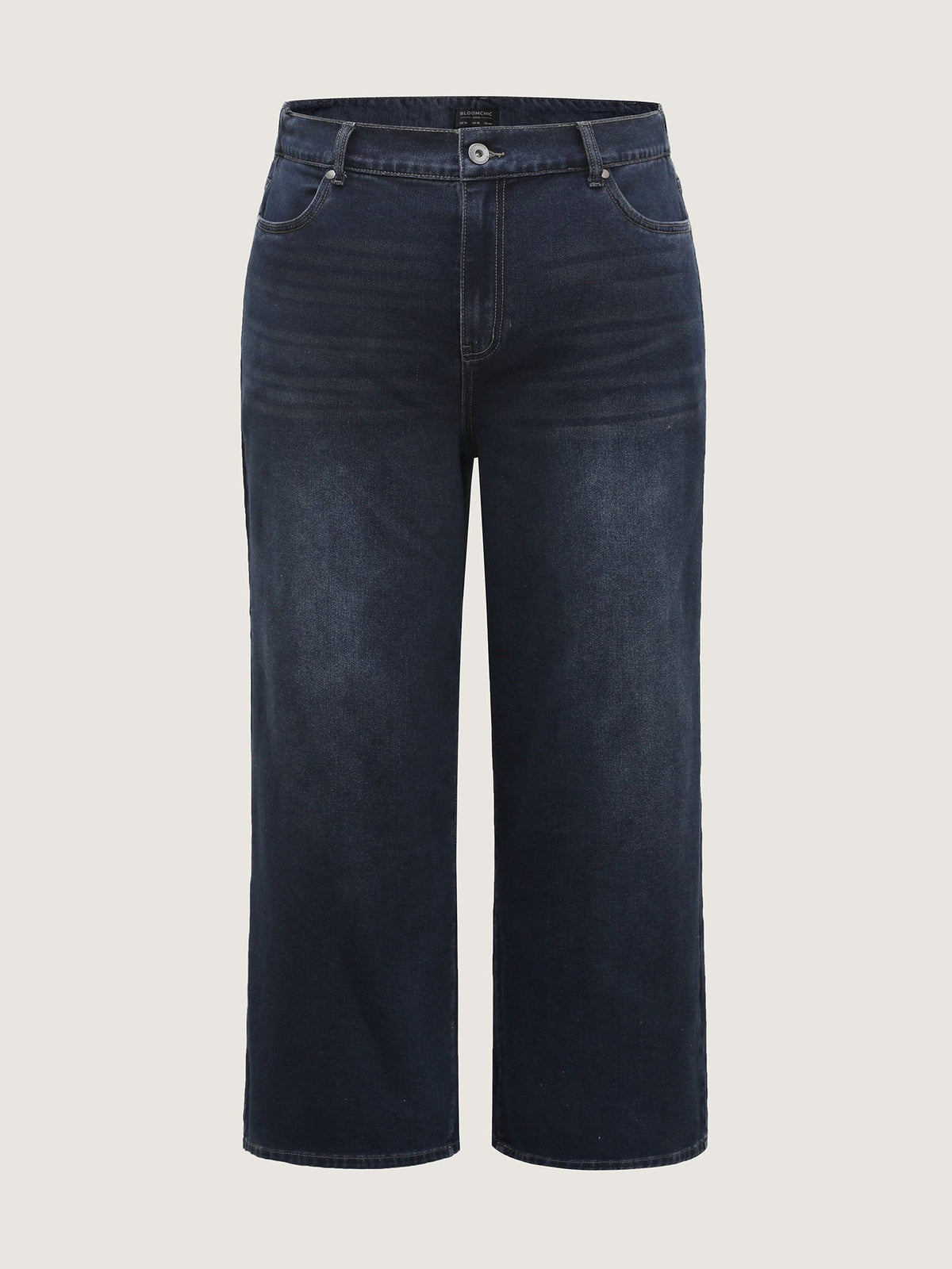Pull-On Stretchy-Waist Wide-Leg Jeans