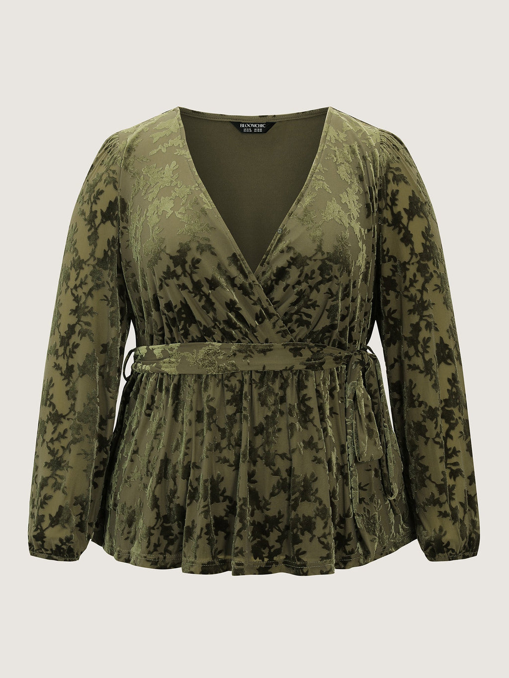 Velvet Laser Cut Side-Tie Blouse