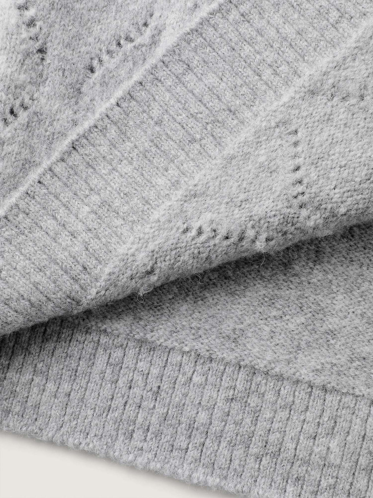 Textured Flared Sleeve Zipper Knit Cardigan