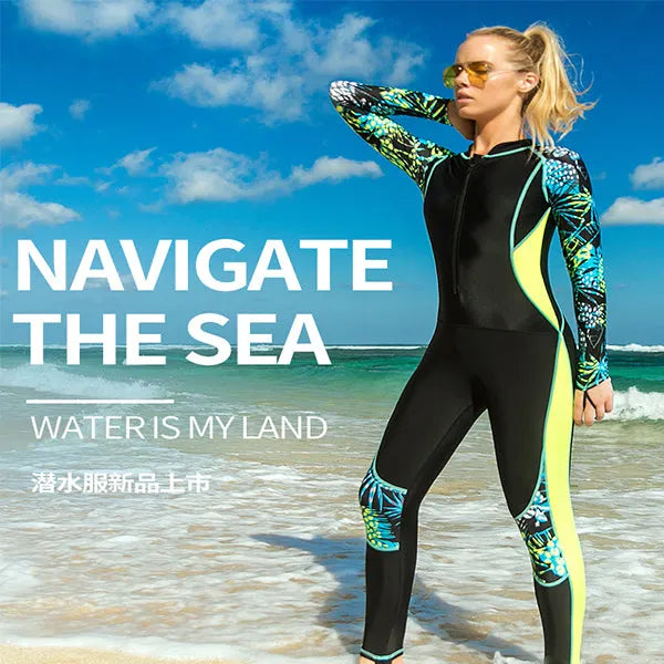 SBART Women Lycra Wetsuit Padded Quick-dry Spearfishing Bathing Suit