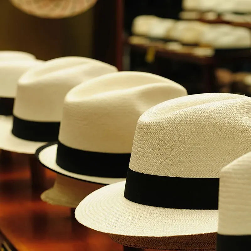 Packable Straw Fedora Panama Sun Summer Beach Hat Cuban Trilby