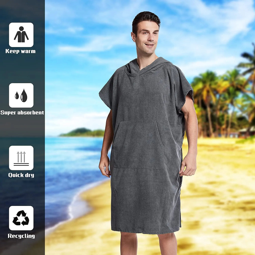 Surf Swimming Poncho Changing Robe Quick Dry Microfiber Changing Towel