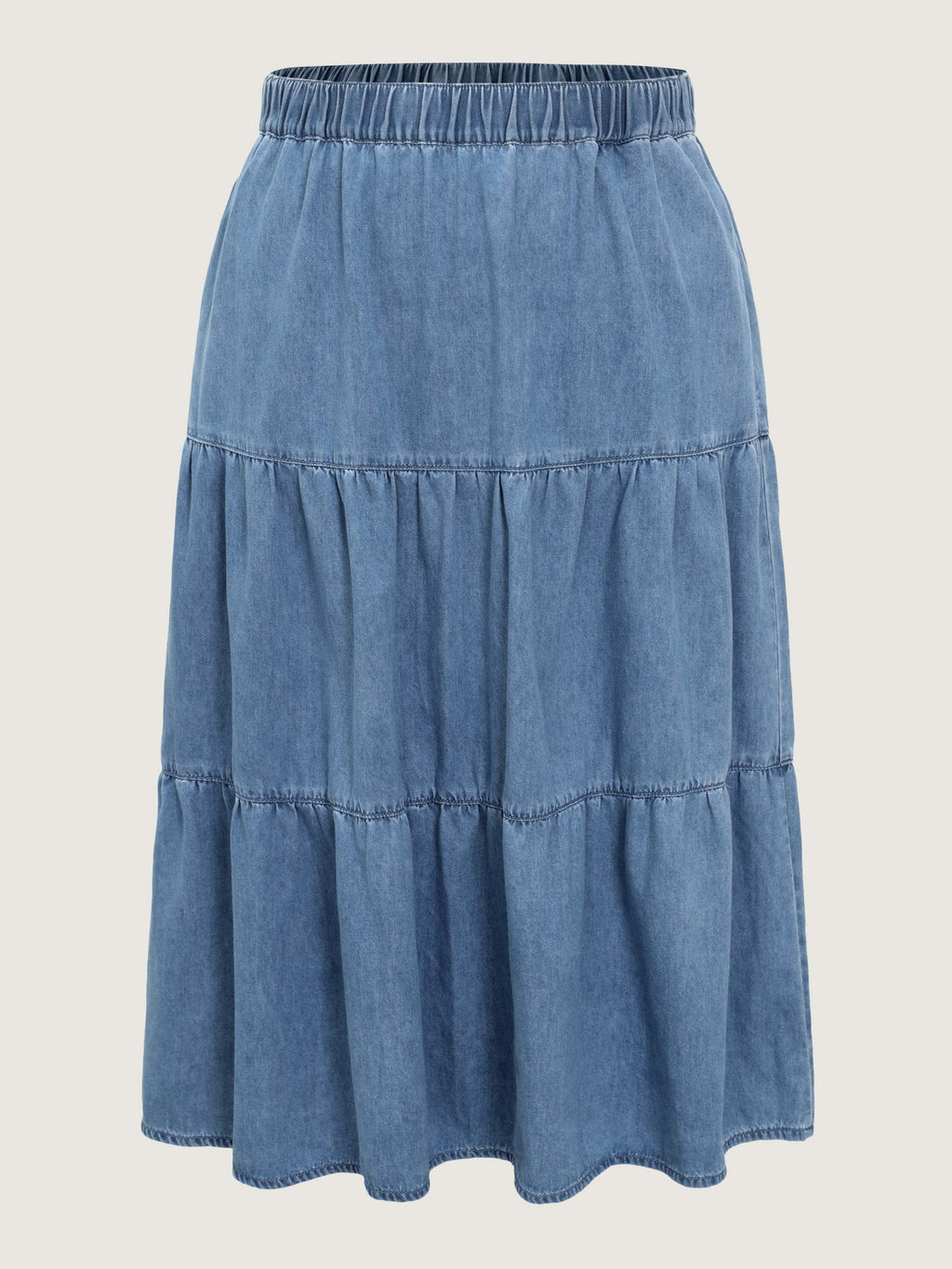 Supersoft Tiered Maxi Denim Skirt