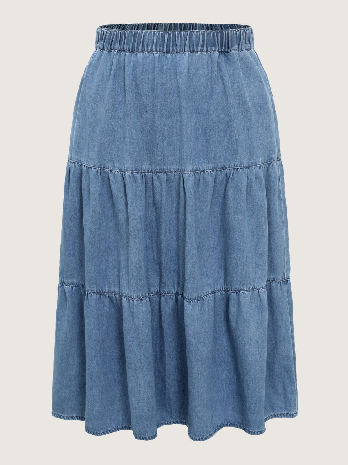 Supersoft Tiered Maxi Denim Skirt