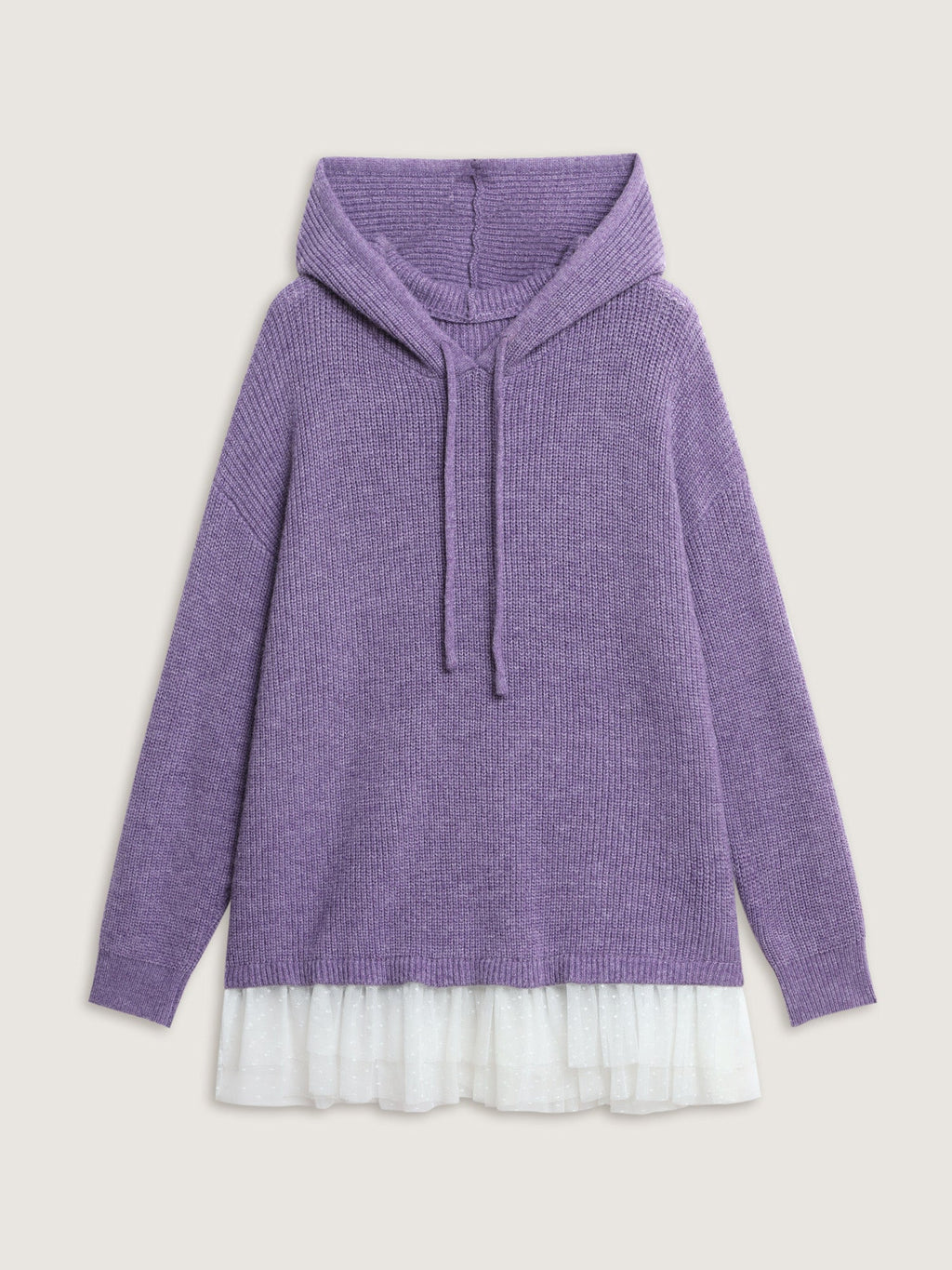 Textured Mesh Hooded Pullover
