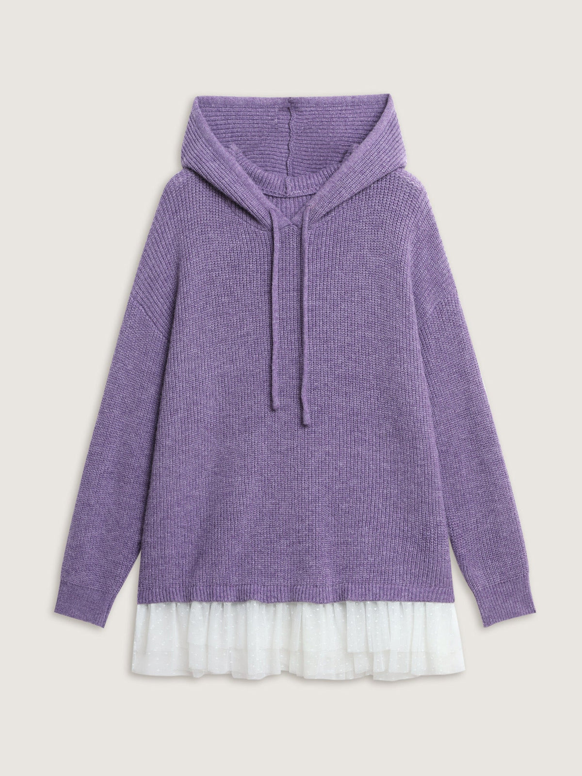 Textured Mesh Hooded Pullover