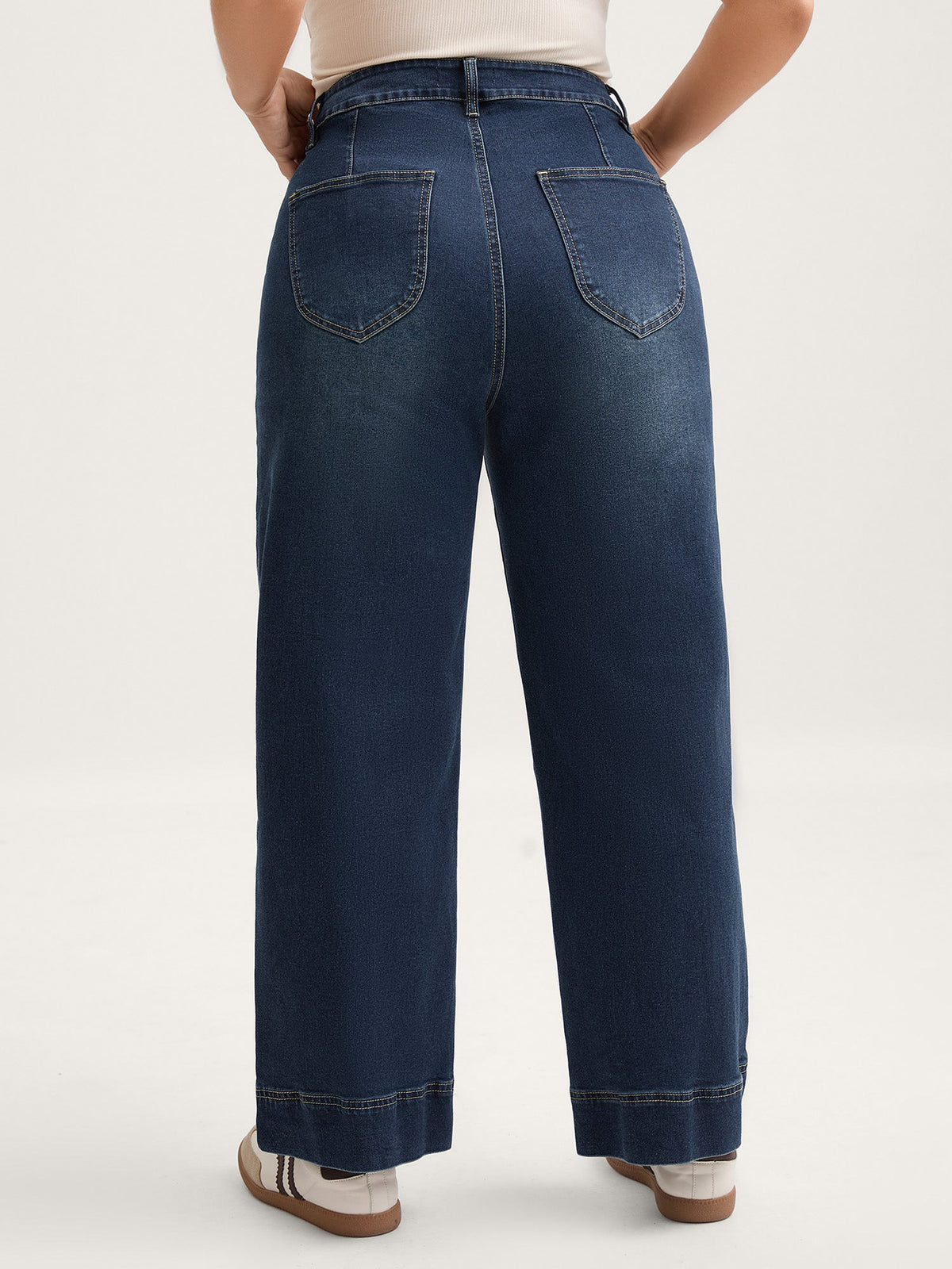 Pull-On High Waist Wide-Leg Jeans