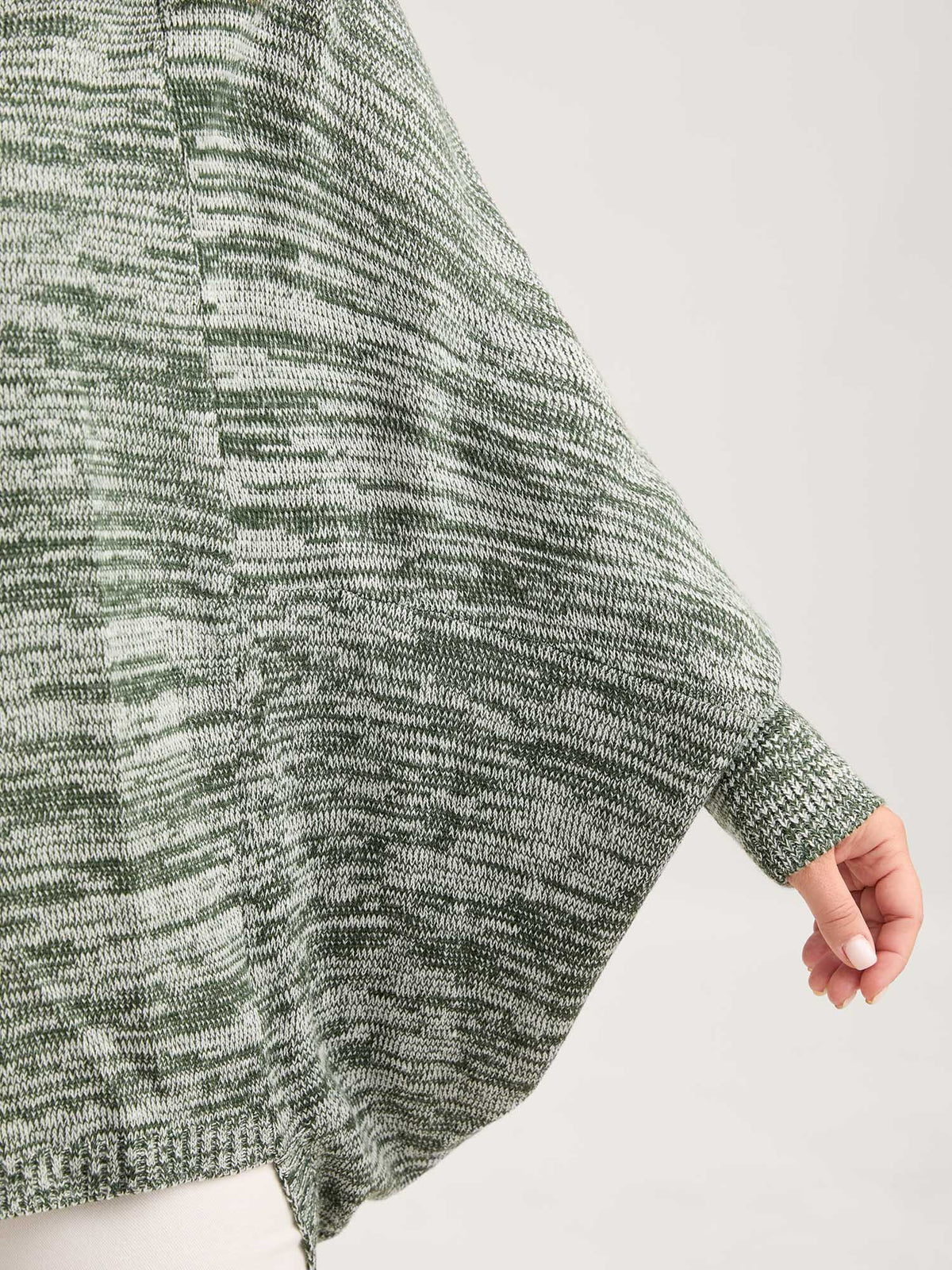 Color Contrast Dolman Sleeve Knit Cardigan