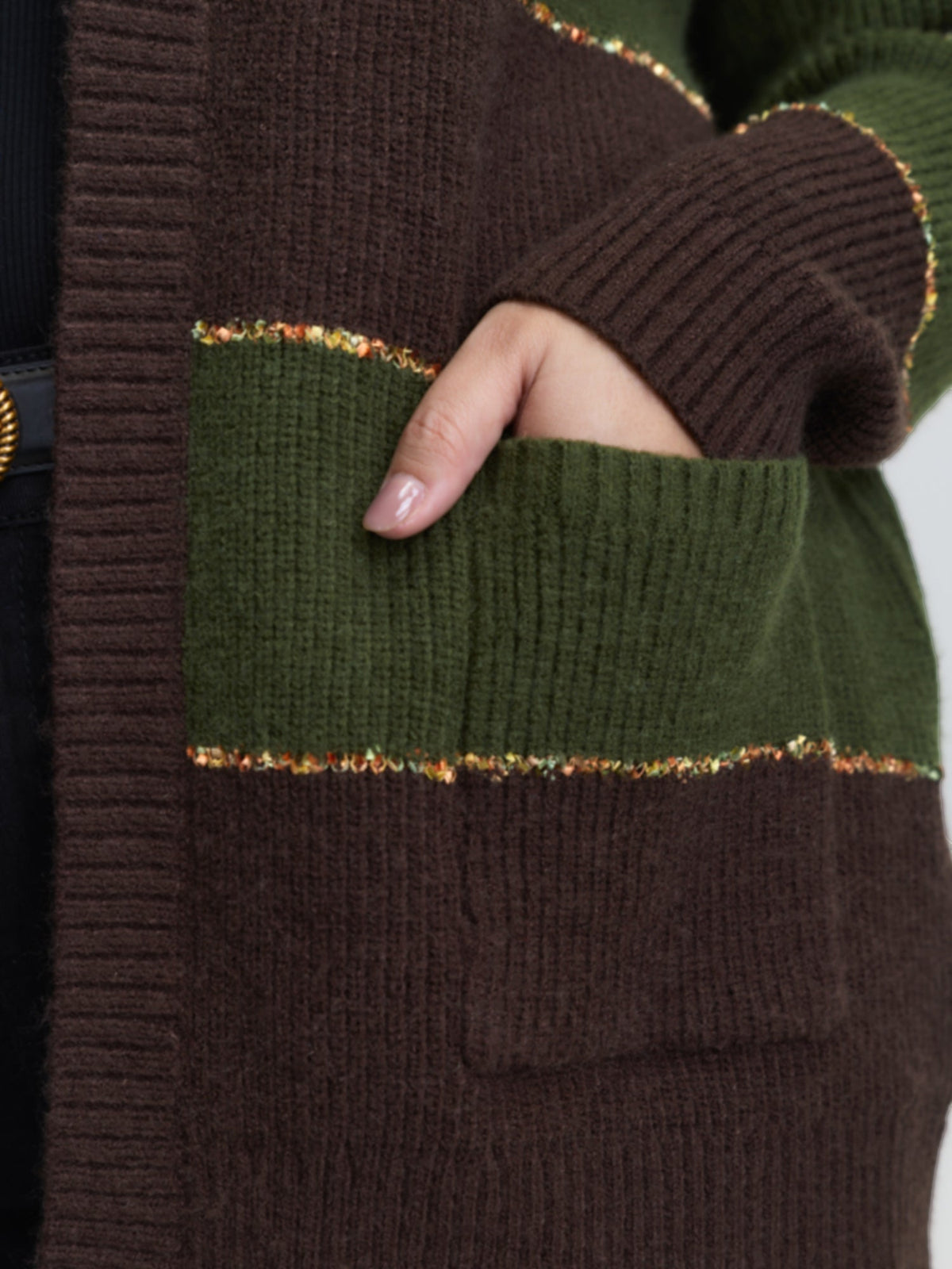 Textured Front-Open Heather Knit Cardigan