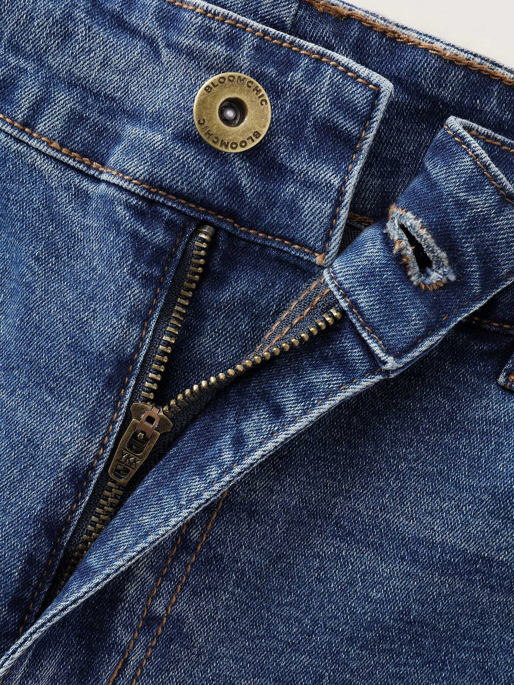 Stretchy Mid-Rise Wide-Leg Jeans