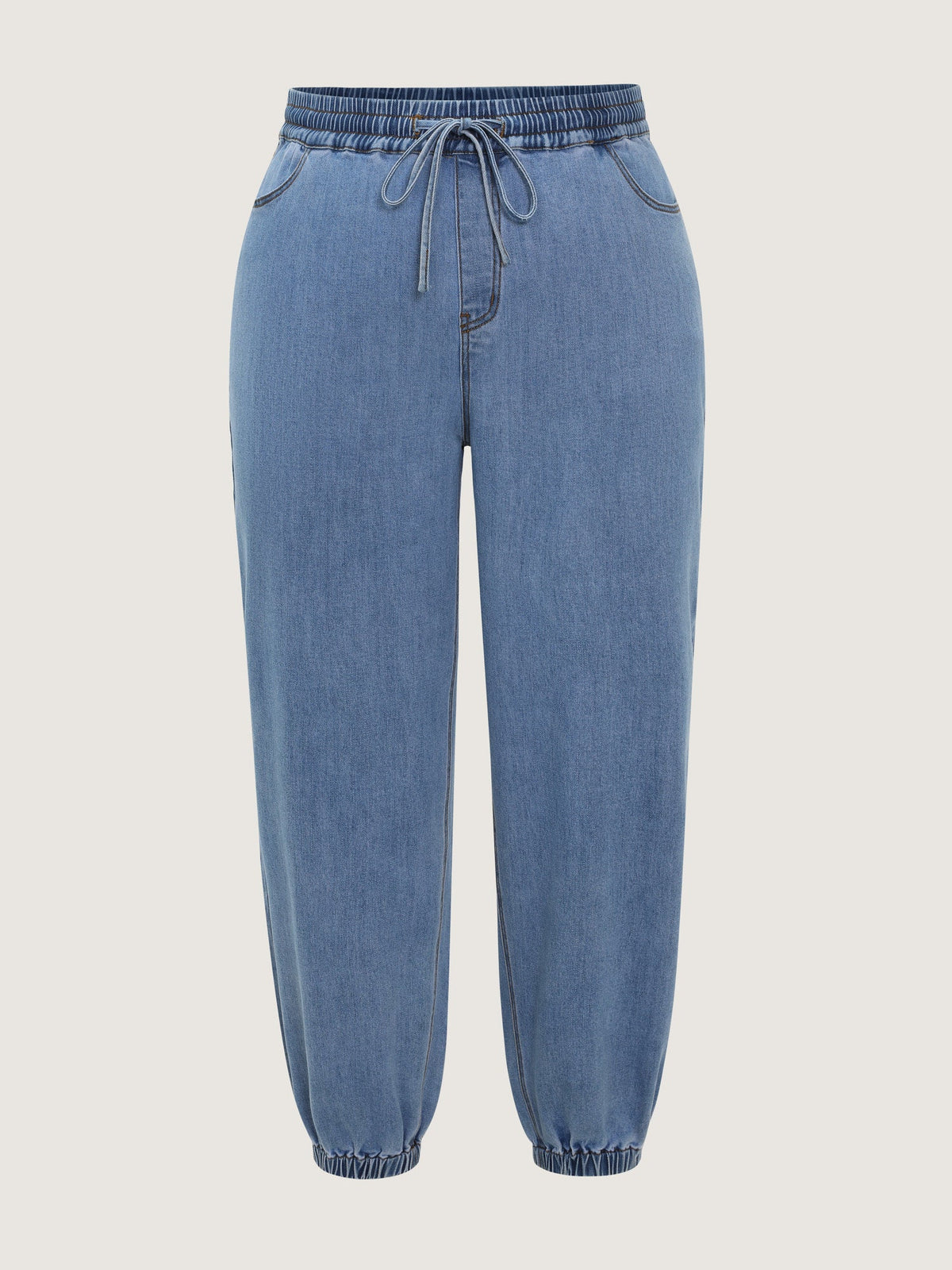 Pull-On Stretchy Cuffed Hem Jeans