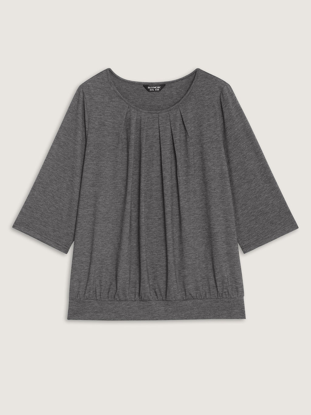 Supersoft Stretchy Pleated Front Round Neck T-Shirt