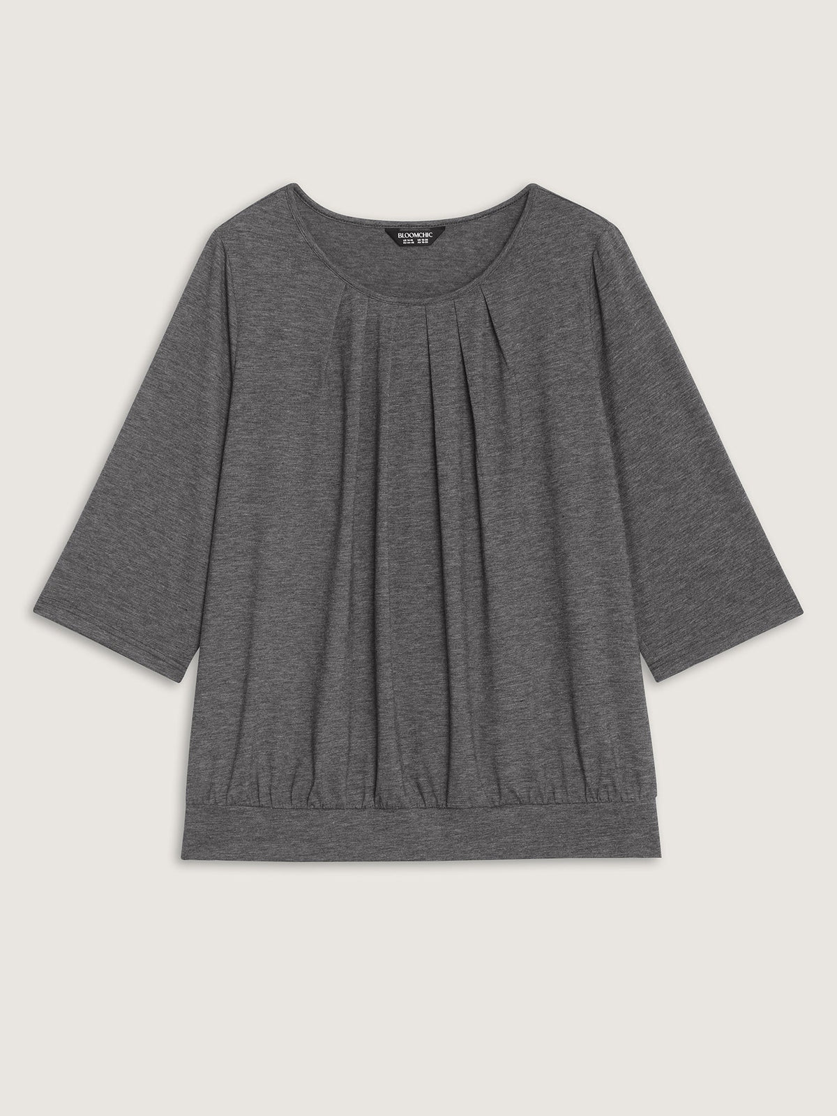 Supersoft Stretchy Pleated Front Round Neck T-Shirt
