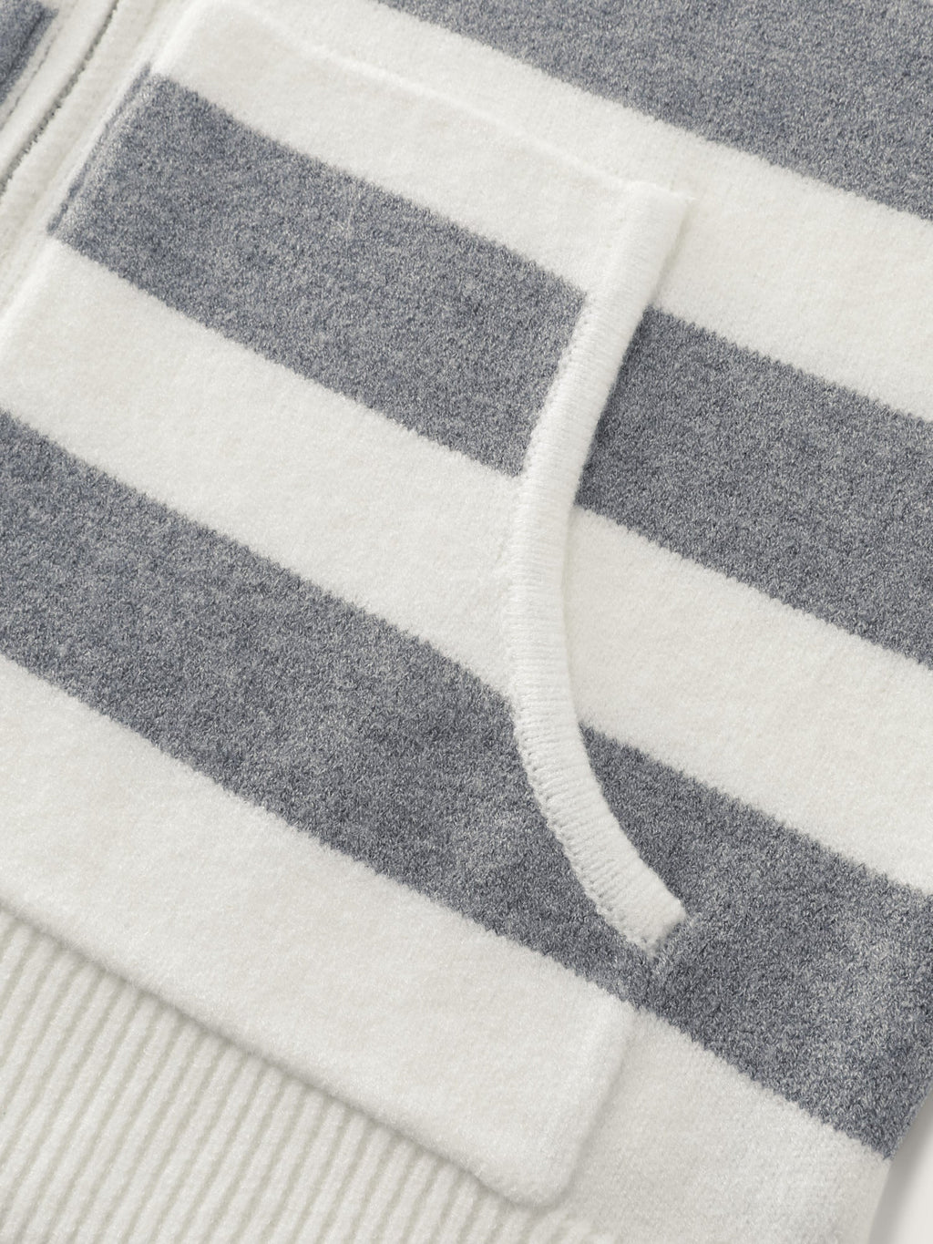 Striped Color Contrast Hooded Cardigan