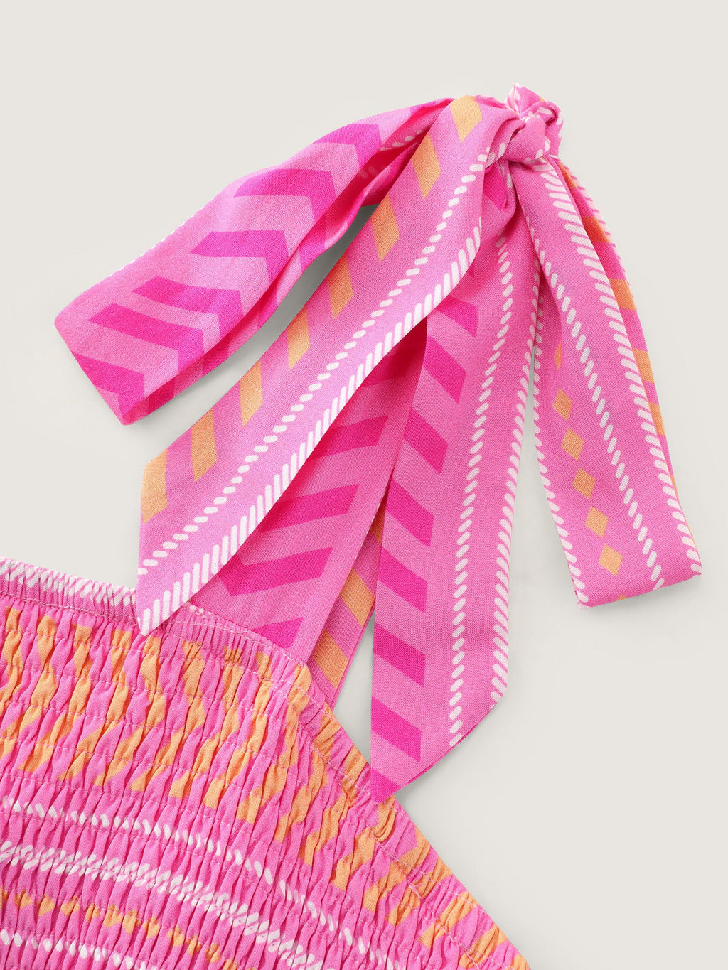 Supersoft Sweet Striped Print Shoulder-Tie Maxi Dress