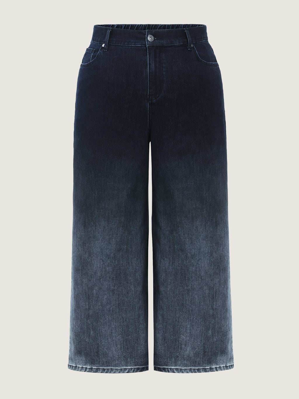 Stretchy Mid Rise Wide Leg Jeans