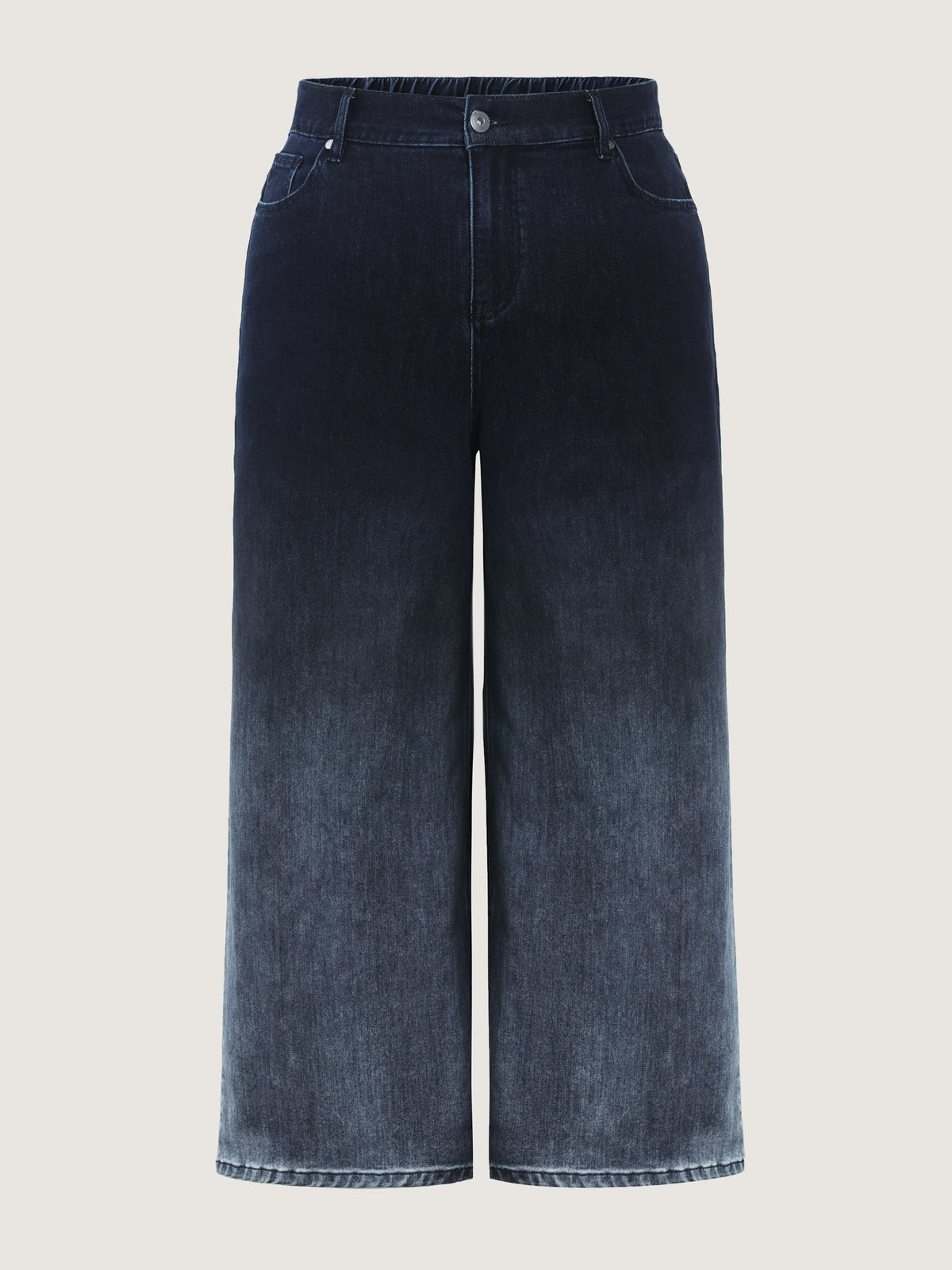 Stretchy Mid Rise Wide Leg Jeans