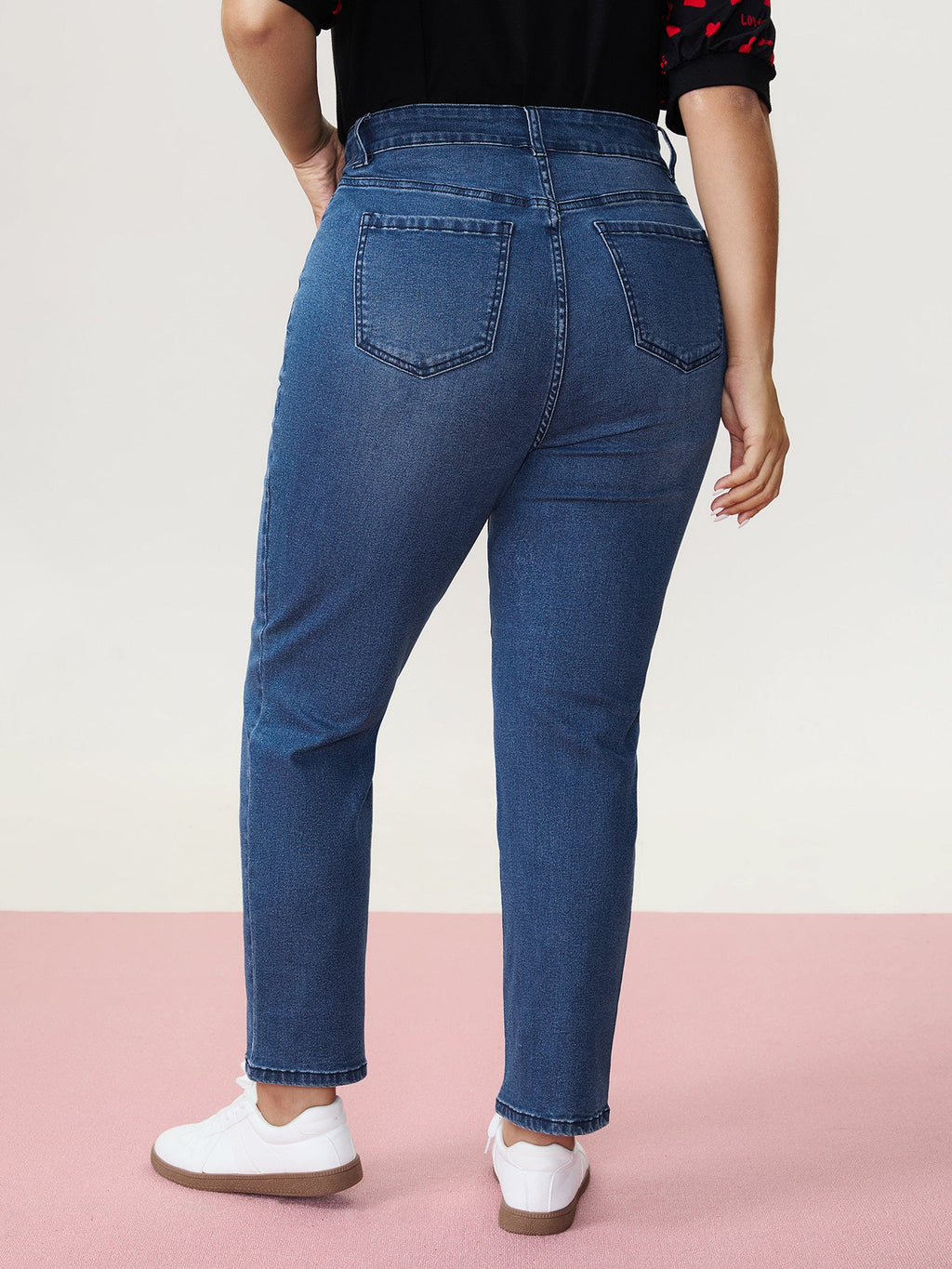 High-Rise Embroidered Straight-Leg Jeans