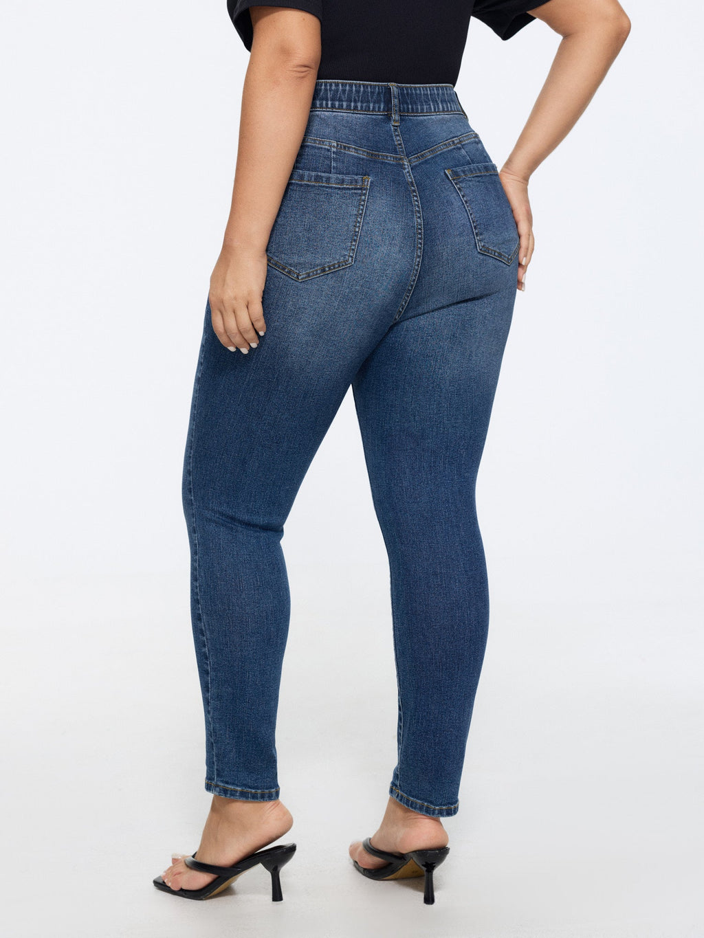 Stretchy Skinny-Fit Mid-Rise Jeans
