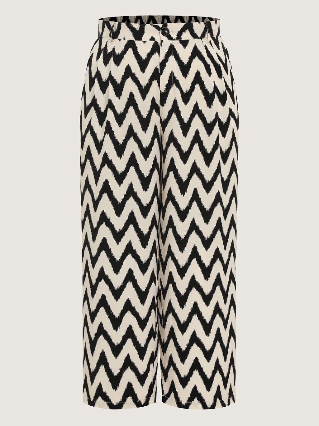 Geometric Print Pull-On Wide-Leg Pants