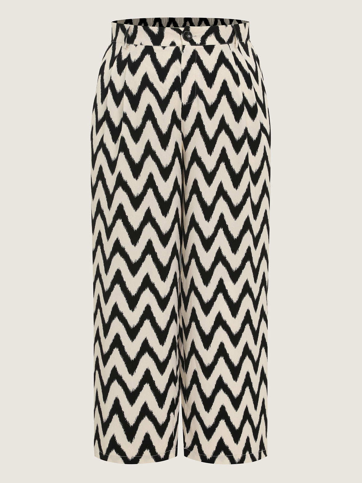 Geometric Print Pull-On Wide-Leg Pants