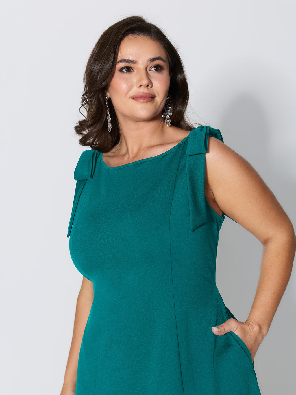 Shoulder Tie Sculpting Bodice Mini Dress