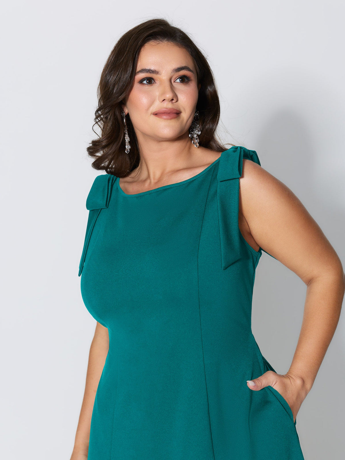 Shoulder Tie Sculpting Bodice Mini Dress
