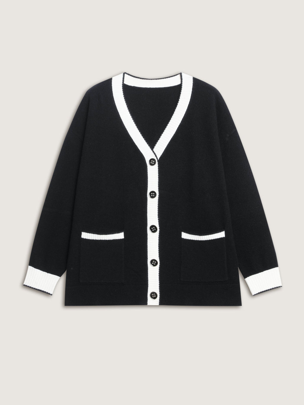 Supersoft Contrast Trim Pocketed Cardigan