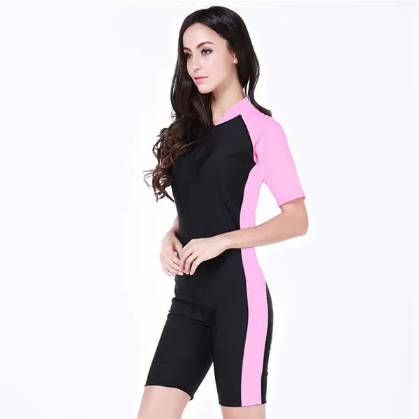 SBART Women Wetsuit Lycra Swimwear Short Sleeve UV-proof Surf Surfing Swiming Suit