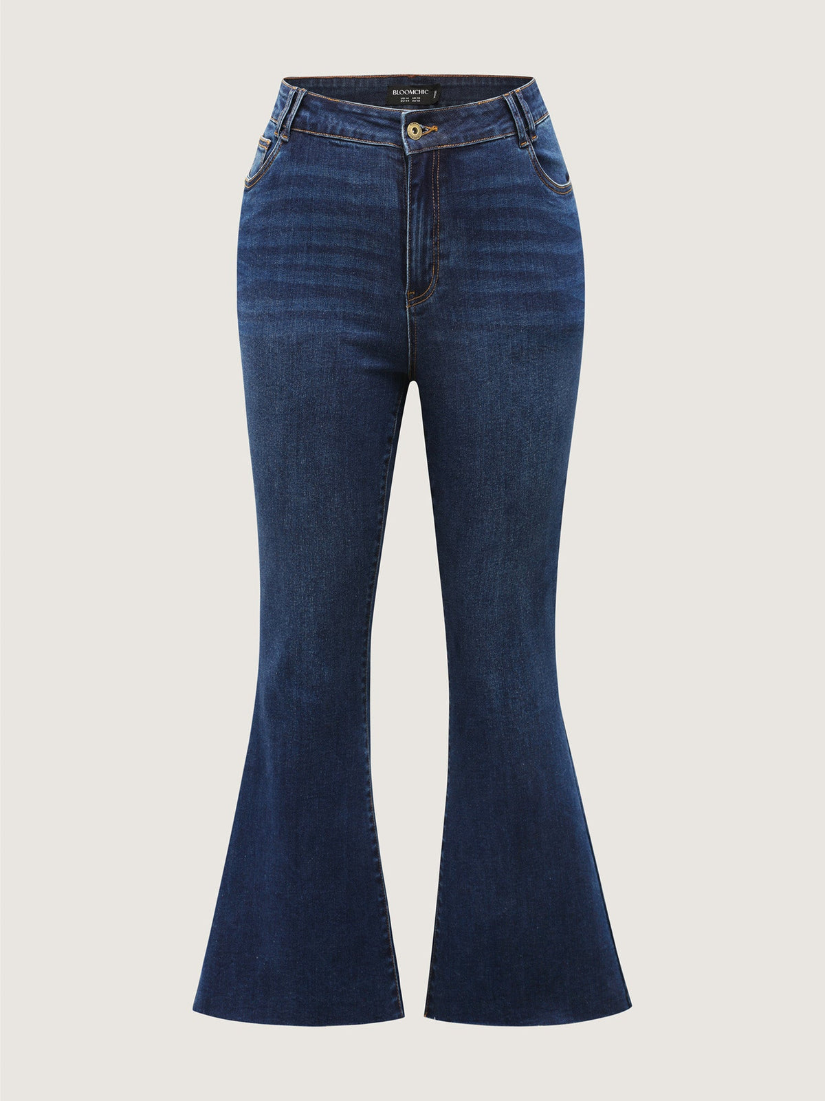 Stretchy Frayed Hem Bootcut Jeans