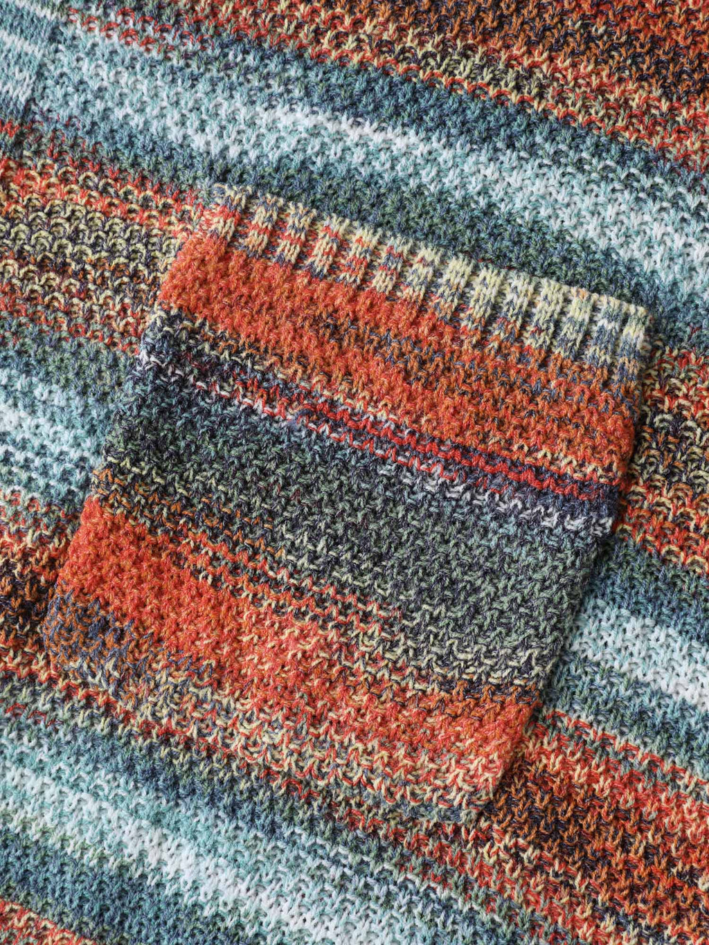 Gradual Color Change Textured Knit Cardigan