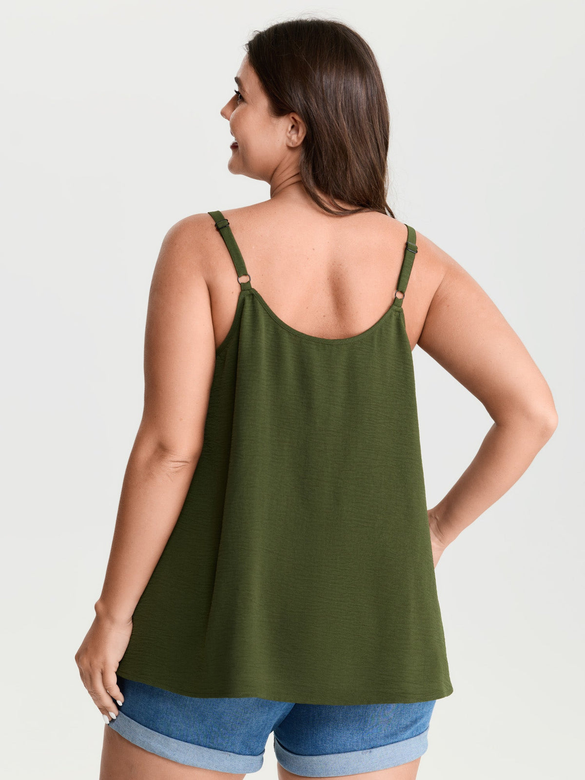 Pleated Flowy Plain Tank Top