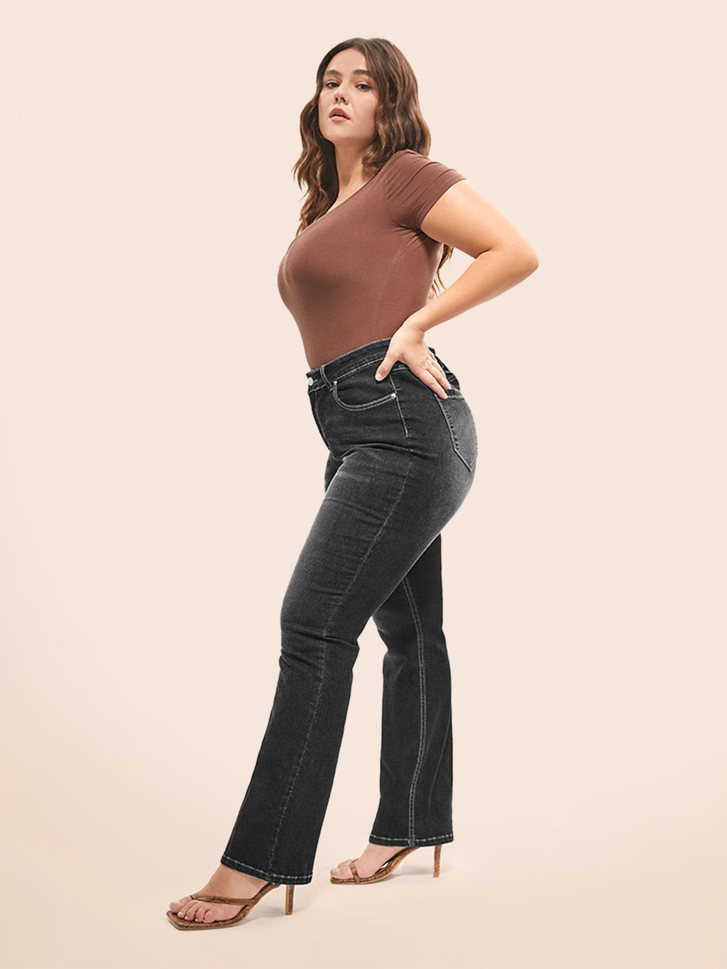 Thigh-Friendly Stretchy Flared Jeans