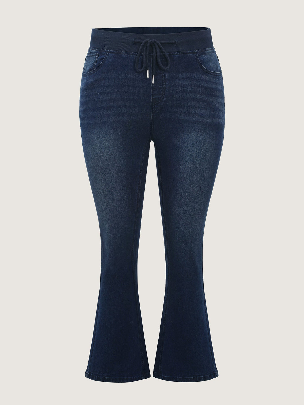 Stretchy Drawstring Waist Bootcut Pants