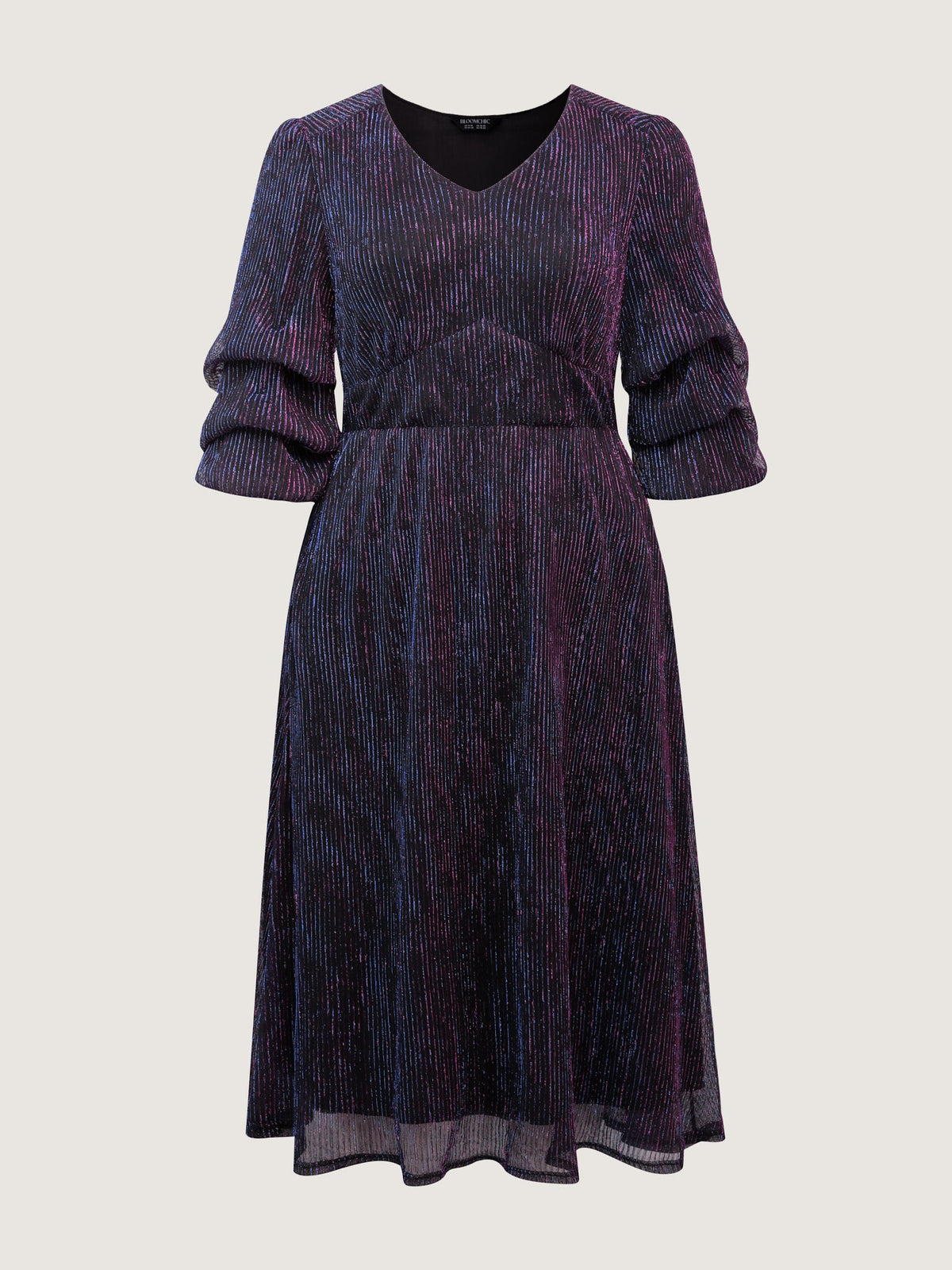 Phantom Silk Stretchy Shirred Waist Midi Dress