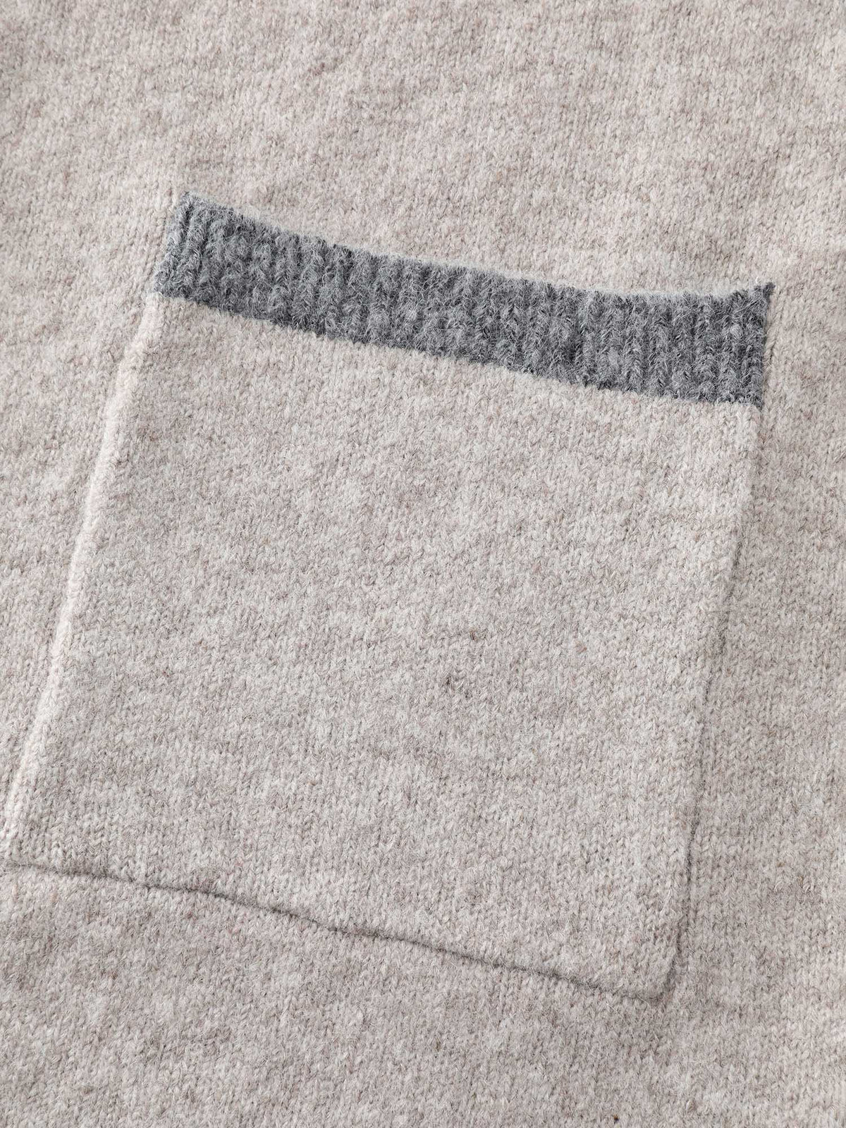 Color Contrast Buttons Pockets Knit Cardigan