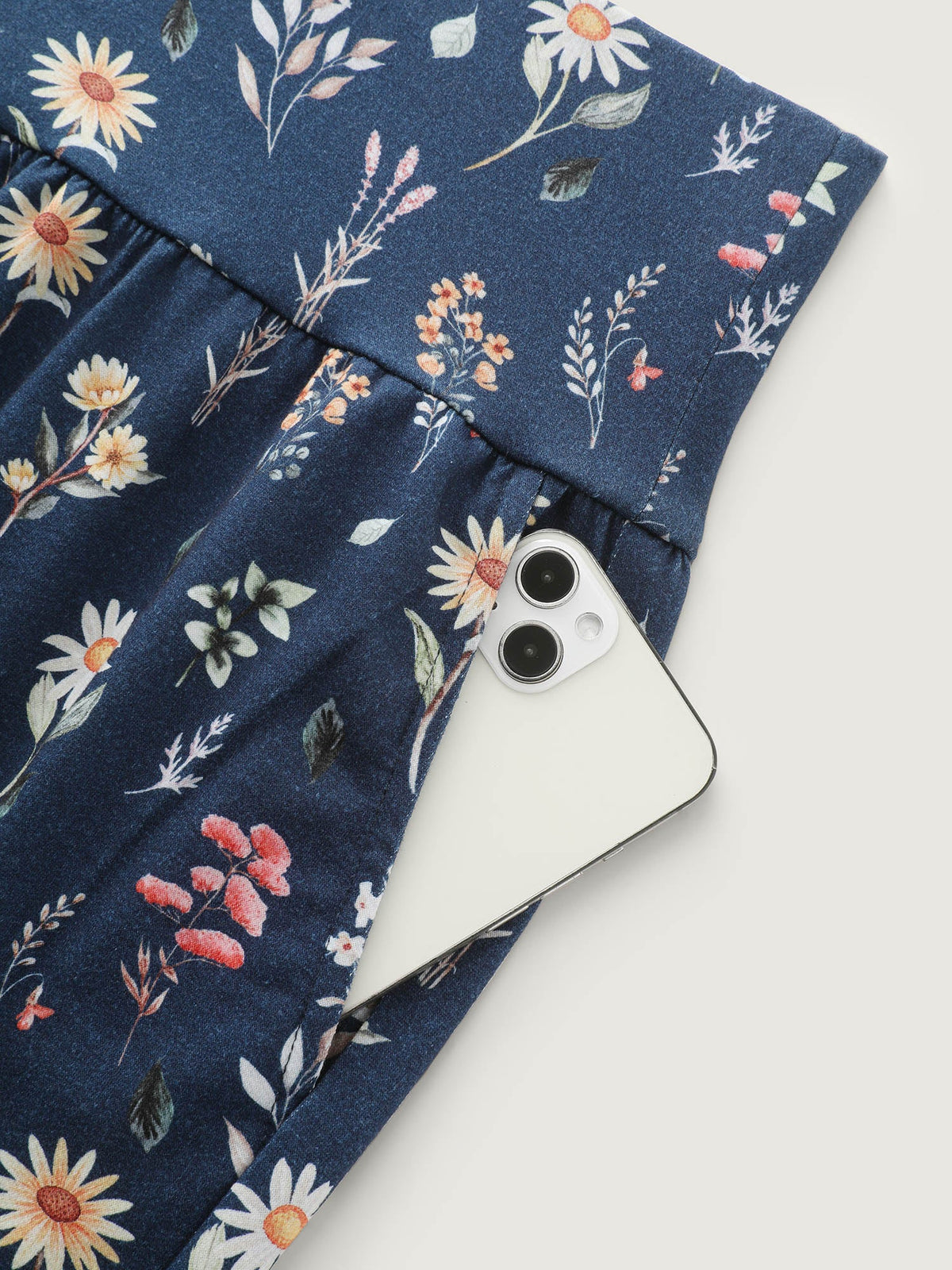 Stretchy Floral Print Drawstring Cuff Pants