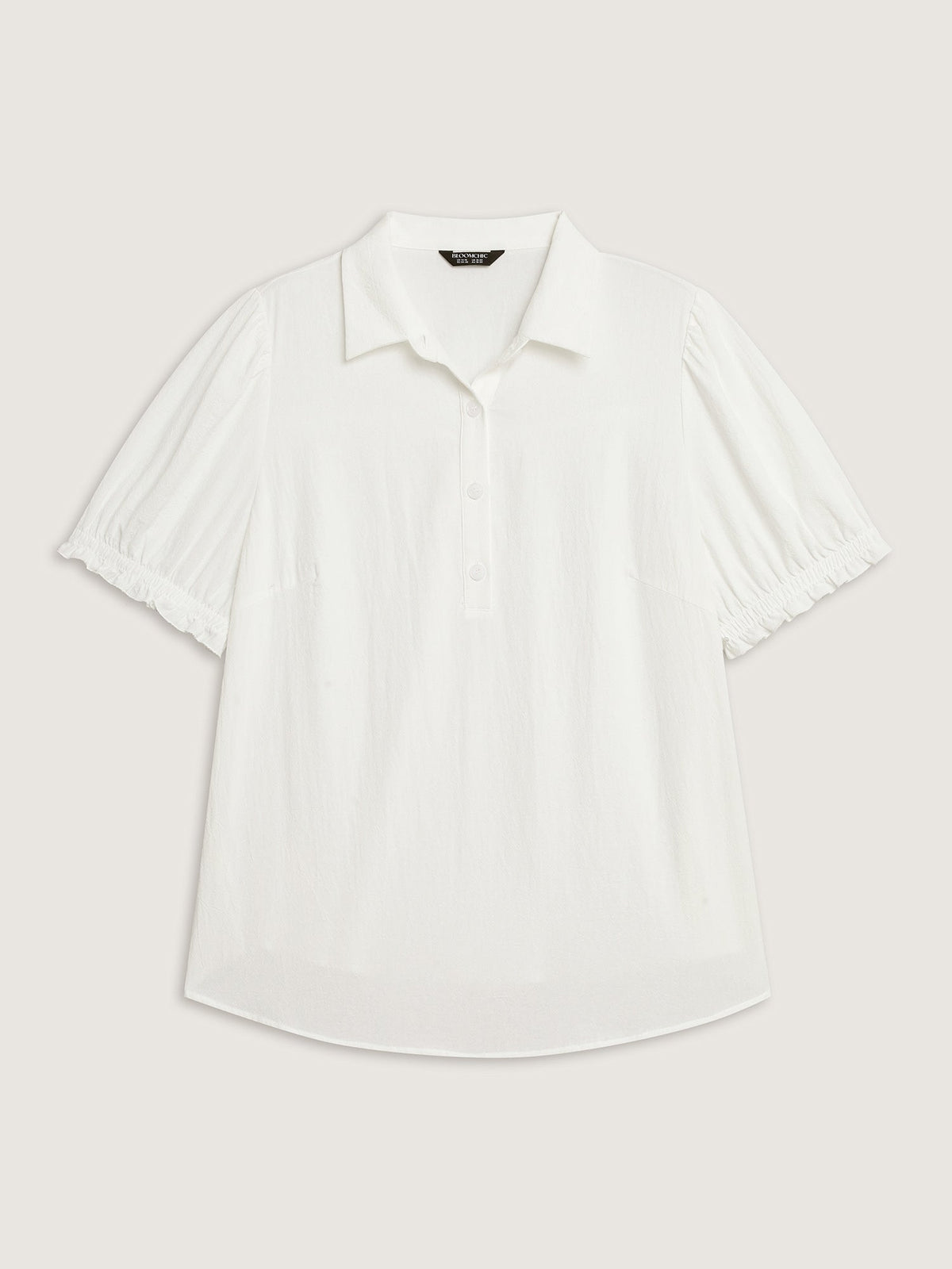 Pure Cotton Ruffled Puffy Sleeve Blouse