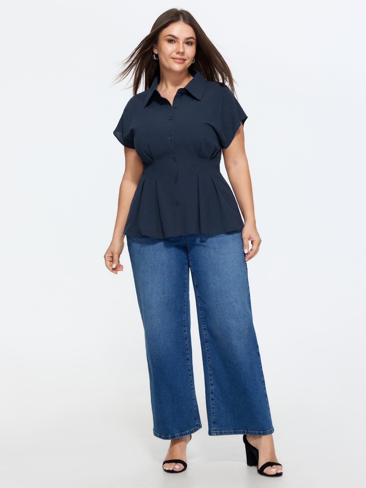 Cotton Fit And Flare Plain Blouse