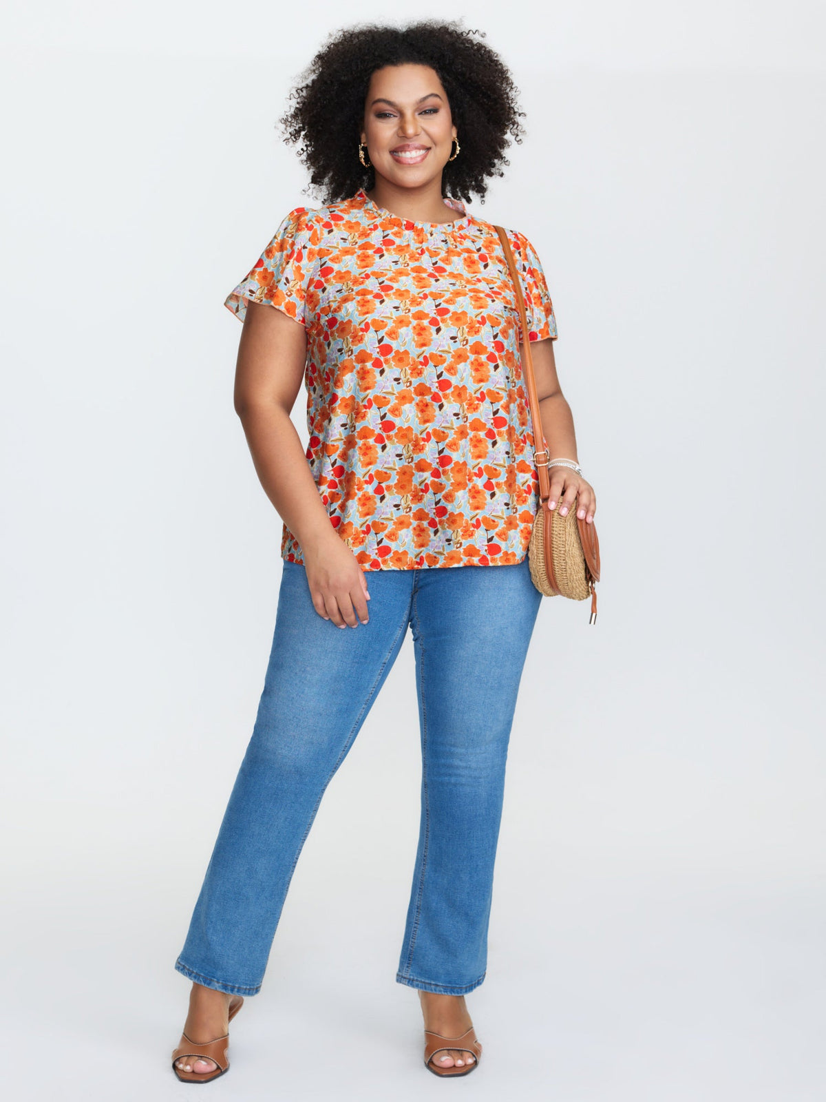 In Full Bloom Mock Neck Shirt