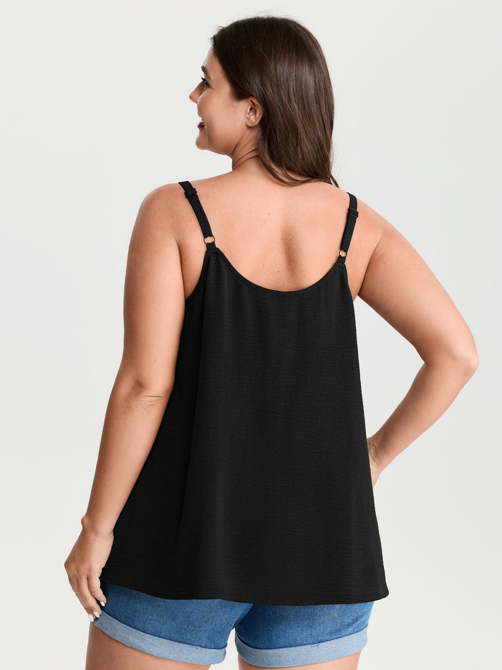 Pleated Flowy Plain Tank Top
