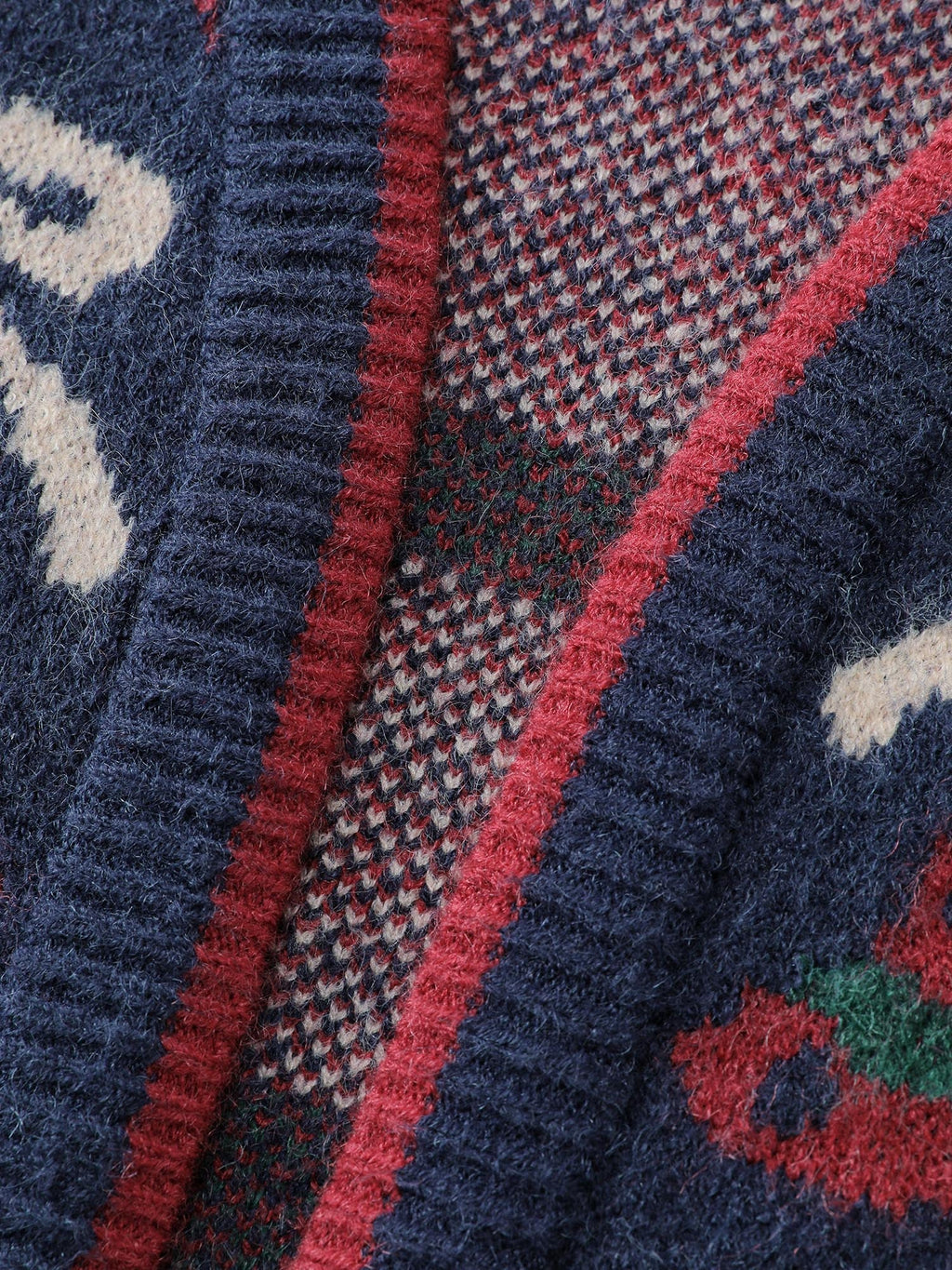 Supersoft Festive Pattern Jacquard Pockets Knit Cardigan