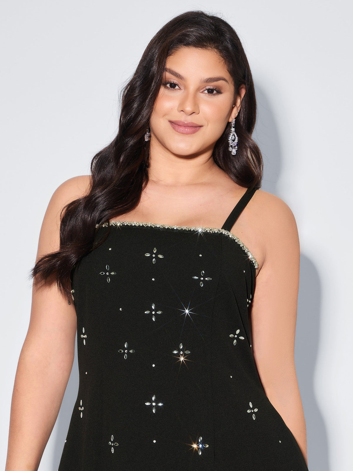 Beaded Sleeveless Pocket Mini Dress