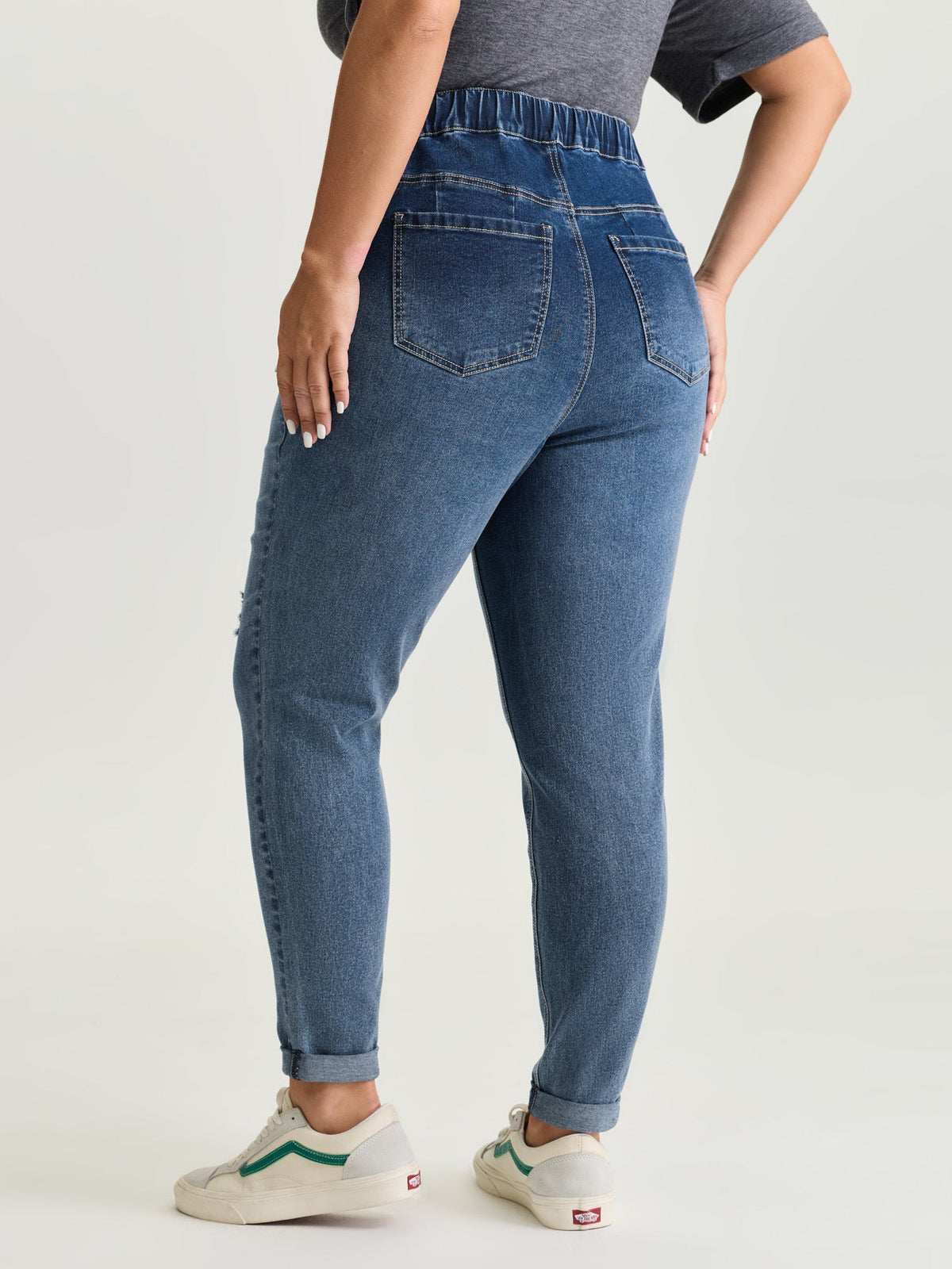 Pull-On Elastic Waist Skinny-Fit Jeans