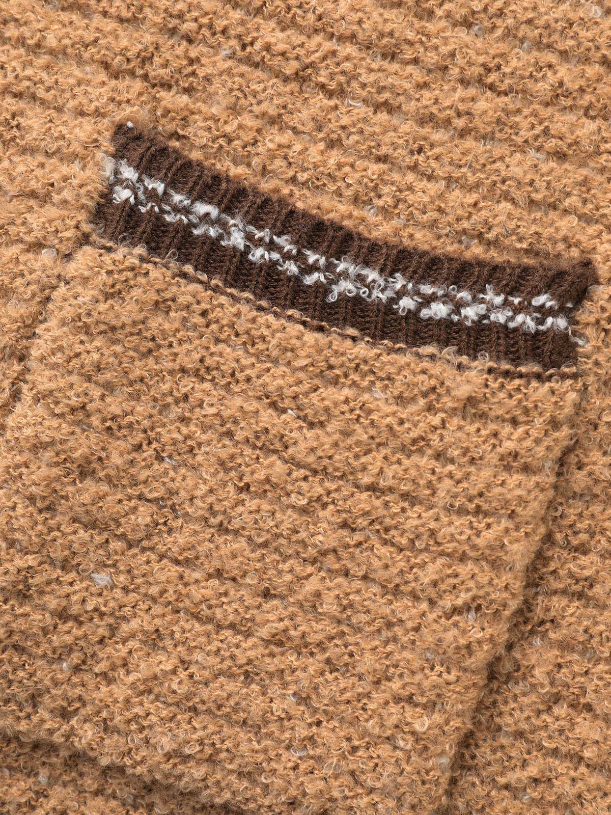 Texture Contrast Drop Shoulder Sleeve Cardigan