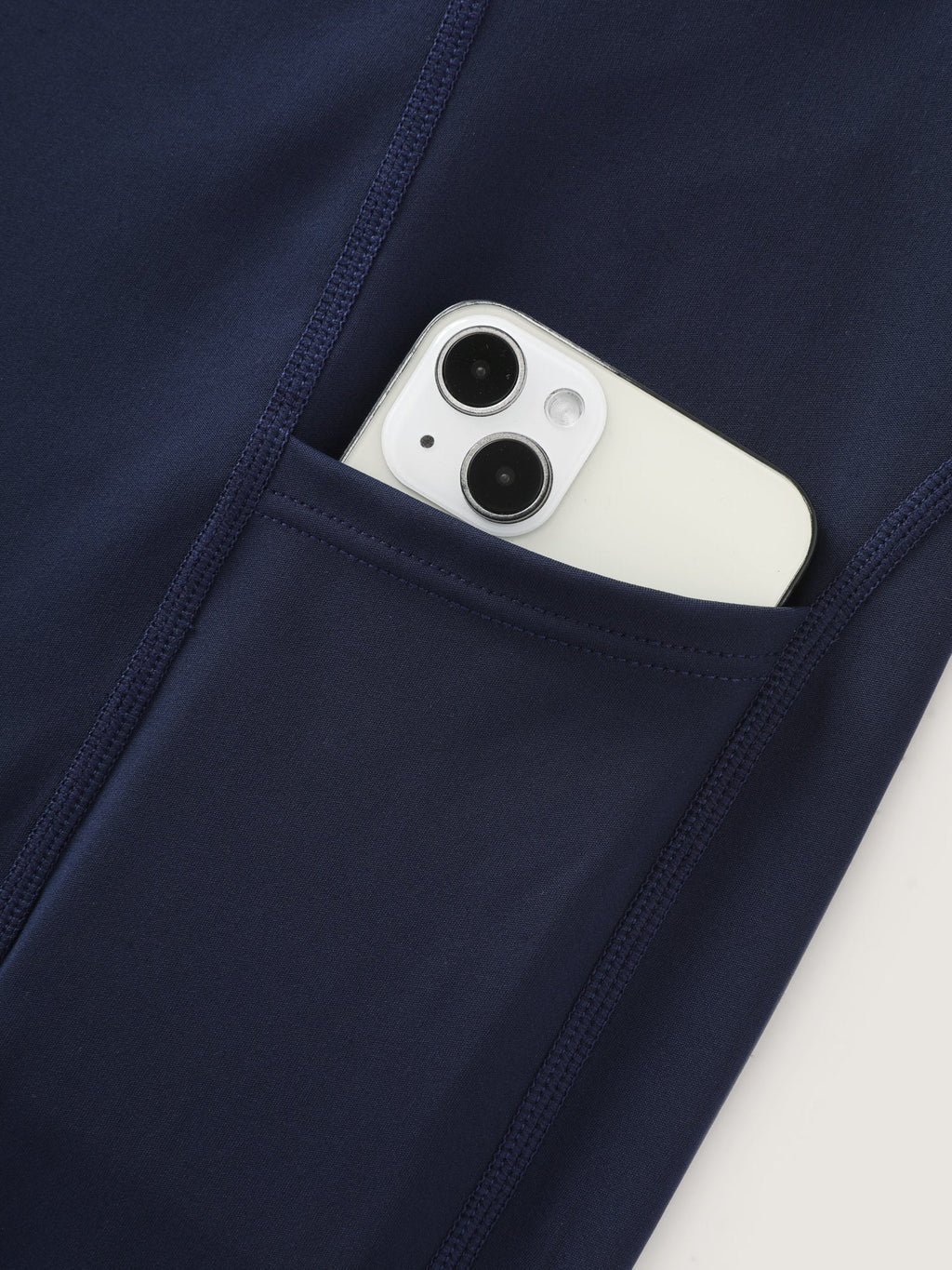 Stretchy Textured Pockets Cropped Leggings